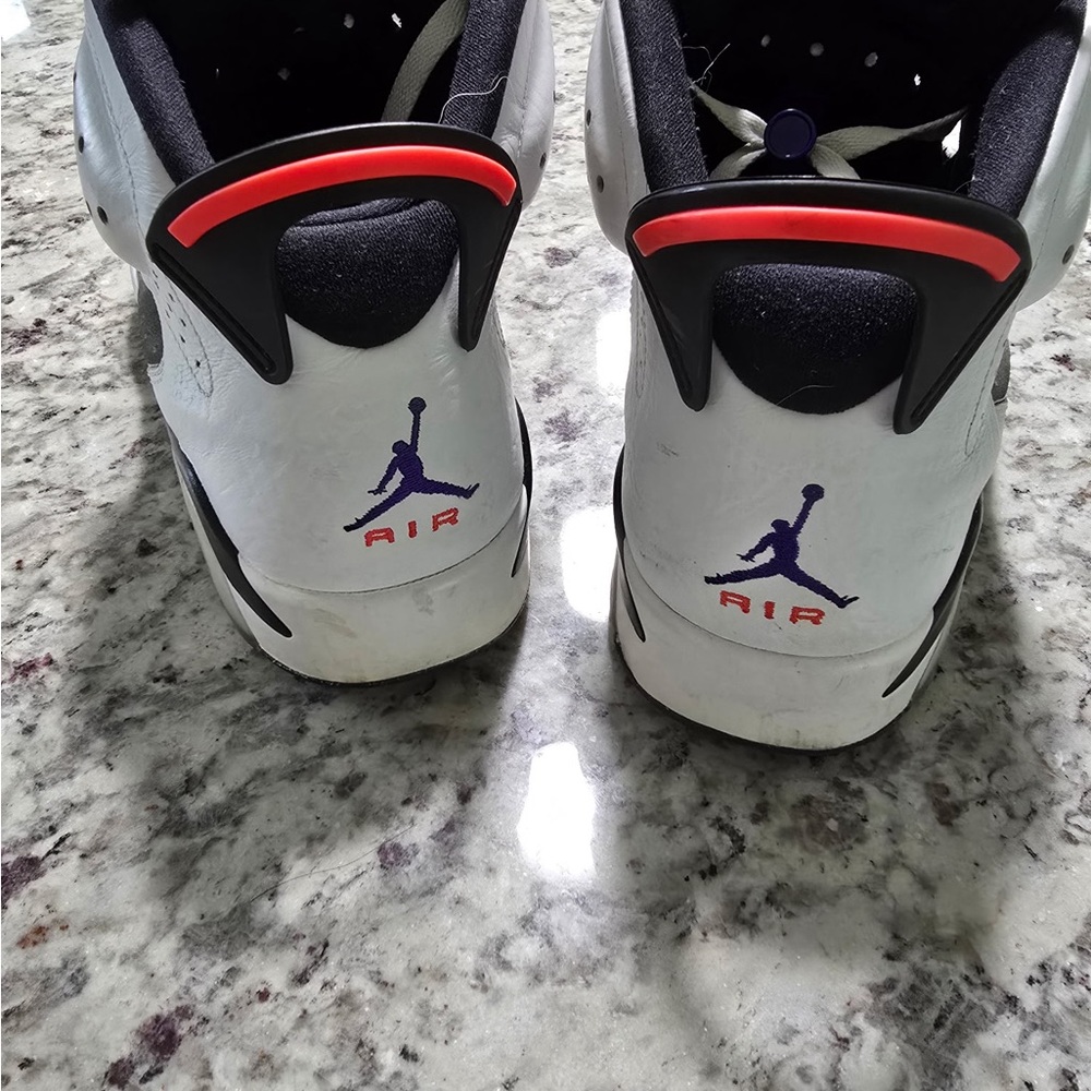 Retro Jordan Flight Sneakers with Red and Black Accents